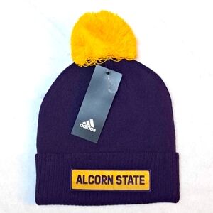 NWT Unisex Alcorn State University Braves Adidas Pom Cuffed Beanie